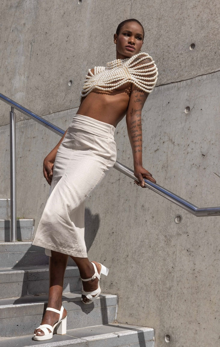 PITRA Faux Pearl Shawl