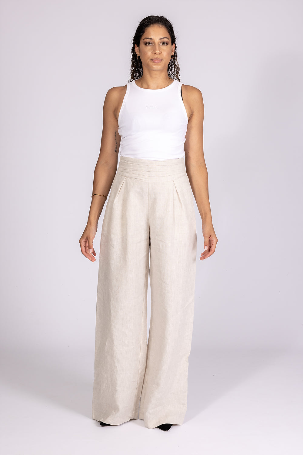 Mila High Waisted Linen Trouser