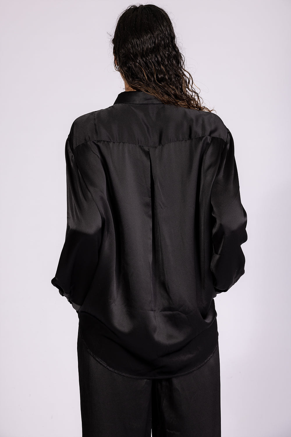 Sasha Oversized Silk Satin Shirt