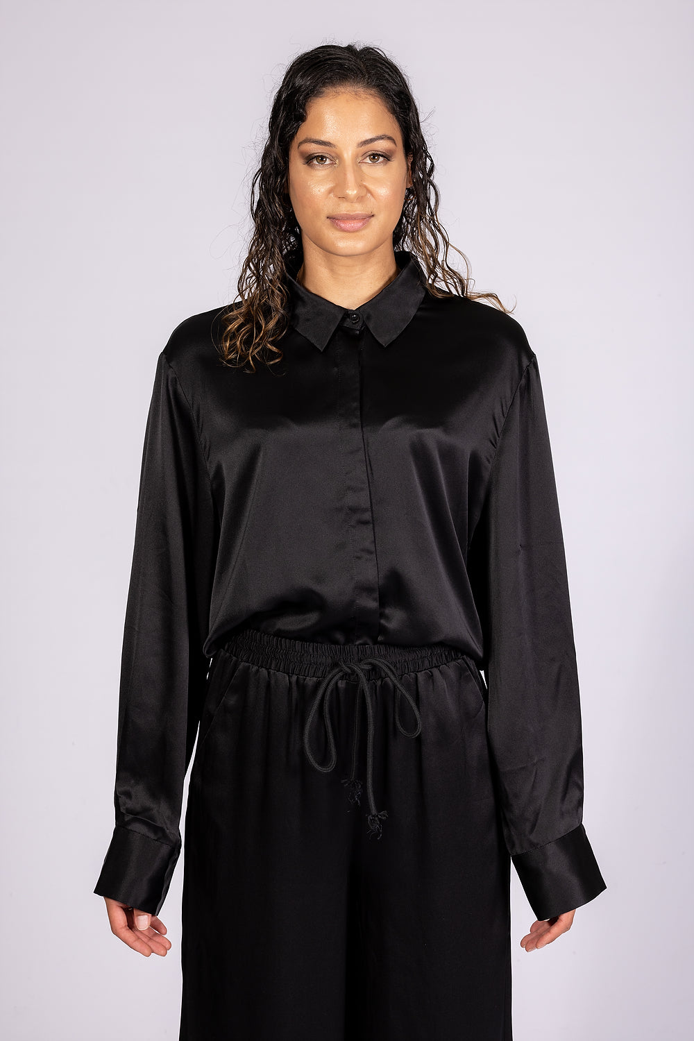 Sasha Oversized Silk Satin Shirt